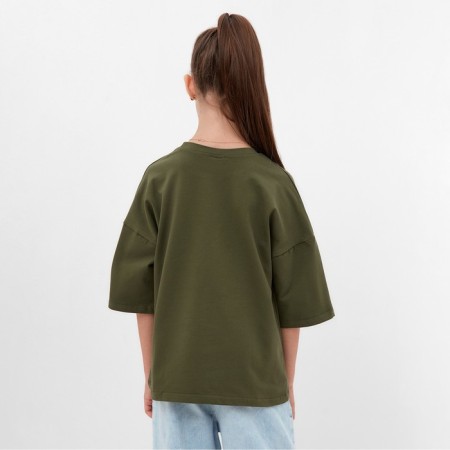 T -shirt children's minku color khaki, height 140 cm-6