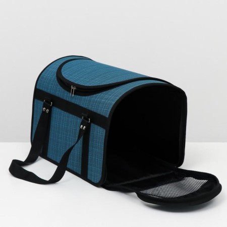 Bag - carrying for animals, with a hatch, 40 x 25 x 27 cm, mix of flowers-4