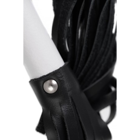 Pecado BDSM label, white handle, black whips, genuine leather-4