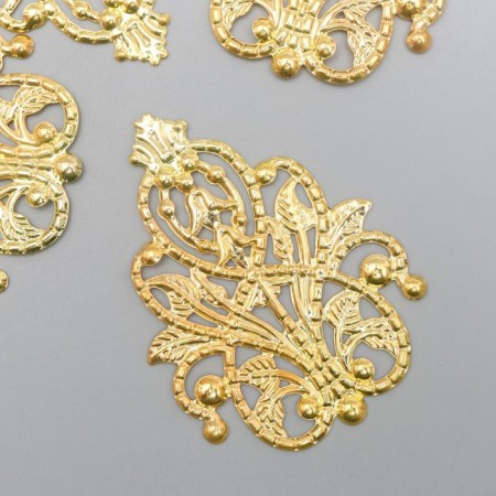 Decorative element "Ornament", color gold 3.5x4.8 cm