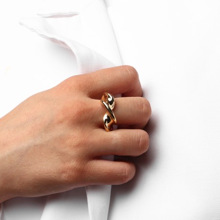 Ring Metal "Trend" twisted, color gold, size 18-3