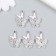 Decor for creativity metal, enamel, rhinestones "Two butterflies" silver, pink 1.4x2.2 cm