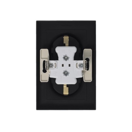 Double SE AtlasDesign, 16 A, 250 V, built -in, C/K, IP20, Karbon, Atn001024-4