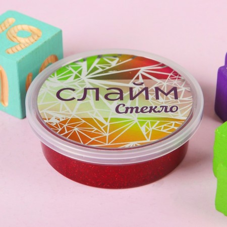 Slime "Glass" with red sparkles, 90 g-2