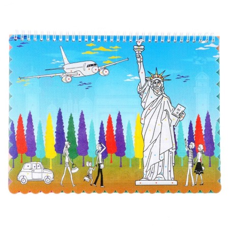 Coloring book “Sights” Street Streets 12 centers, 3D glasses, water bottle-7