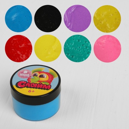 Slime "Fliffi" ​​glitter with and without and without, 70 ml., Mix colors-1