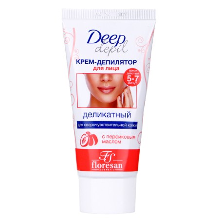 Delicate Floresan Deep Depil cream for removing hair on the face with peach oil, 50 ml-5