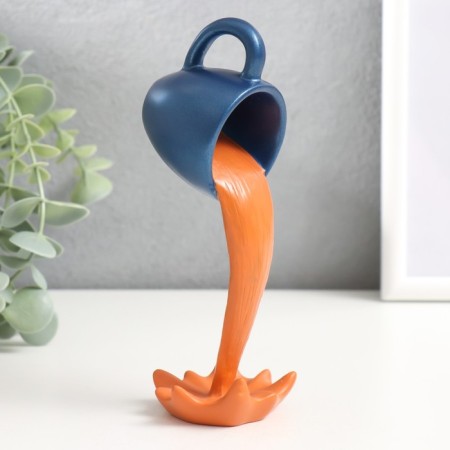 Souvenir Polystone "Blue Cup liquid gold - spray" 15x5x8 cm-1