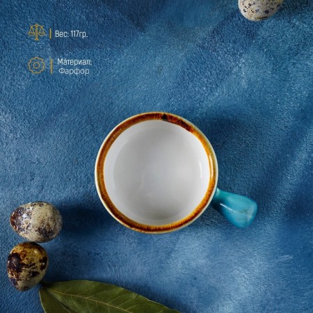 Porcelain magisto magistro "Cerera", 100 ml, d = 7.5 cm, blue color-1