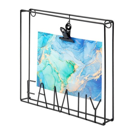 Metal photo frame "Family", 23 × 3 × 20 cm, black color