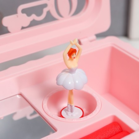 Musical Mechanical Musical Casket "Little Paris" Pink 12.5x17.5x8 cm-5