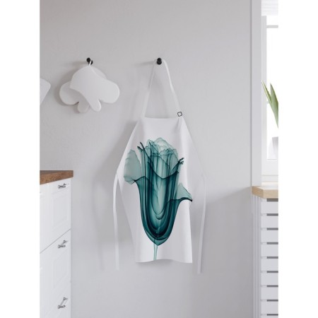 Apron kitchen with a “sad rose” photo print, adjustable, size OS-1