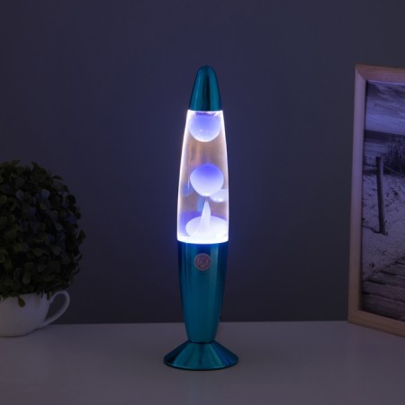 Lava-lamp "Rocket" 1x30W E14-R39 (wax) blue 11x11x41cm-2