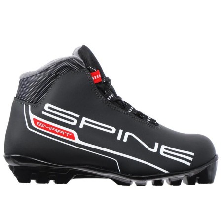 Skine Smart 457, SNS ski boots, artificial leather, black color, white logo, size 31