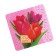 Diamond mosaic with partial filling on the casket "Tulips", 14 x 14 cm
