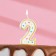 Candle for the Cake "Golsheki", the number "2", sequins, 7 cm, mix
