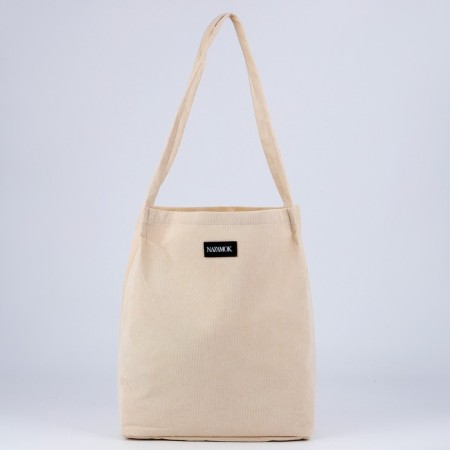 Shopper without fastening, beige color-2