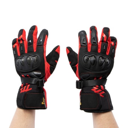 Motorcycle, protective, insulated, l, red gloves-1