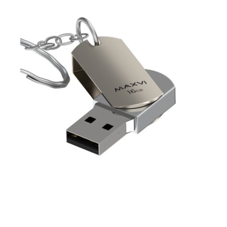 Flash drive maxvi mr, 16 GB, USB2.0, th he is up to 25 MB/s, PBU up to 15 Mb/s, silver