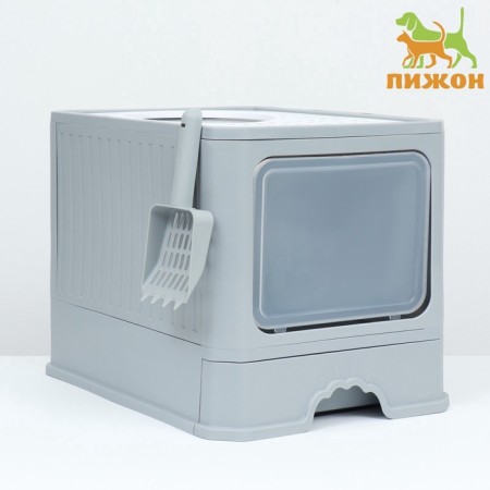 Closed toilet 50 x 40 x 40 cm with a retractable pallet, gray-2