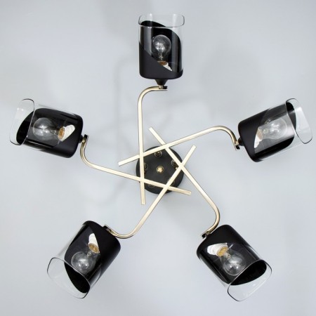 Svetogor chandelier "Game" 5x60W E27 Black 66x66x24cm-6