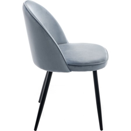 Stol on a metal frame Dodo metal/velor, black/blue 48x54x77 cm-1