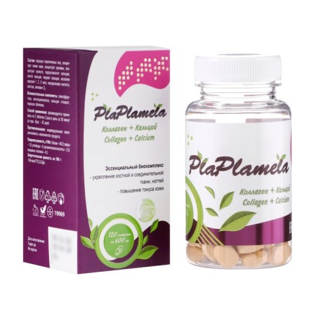 Collagen + calcium Plaplamela, 120 tablets of 600 mg