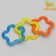 Chewing toy "3 stars" 16 cm, transparent, blue/yellow/orange