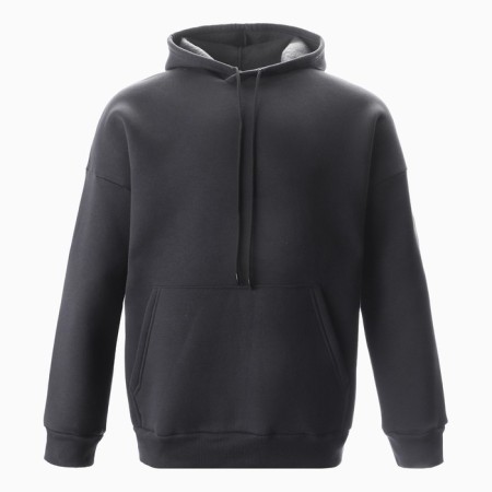 Male sweatshirt was laid down, dark gray color, size 48