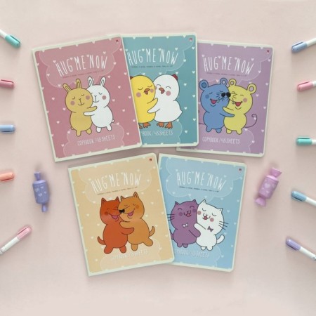 Notebook of 48 sheets in the cage "hugs", cover coated cardboard, selective UV-keys, congruff, mix-10