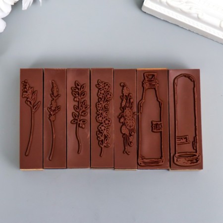 Printing tree "Flowers and flasks" set 7 pcs 2.5x7.5x12 cm-2