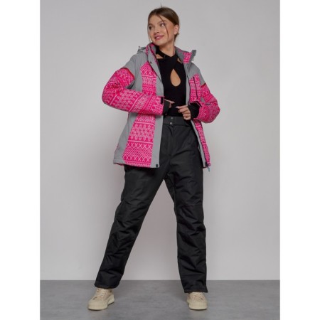 Ski jacket female winter, size 42, pink color-5
