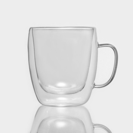 Glass mug with double walls Magistro, 470 ml