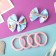 Hair set "Marta" (4 elastic bands, 2 clamps) rainbow, pink-blue