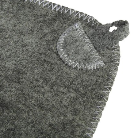 Bath and sauna rug, gray with gold embroidery "Dobroparov"-2