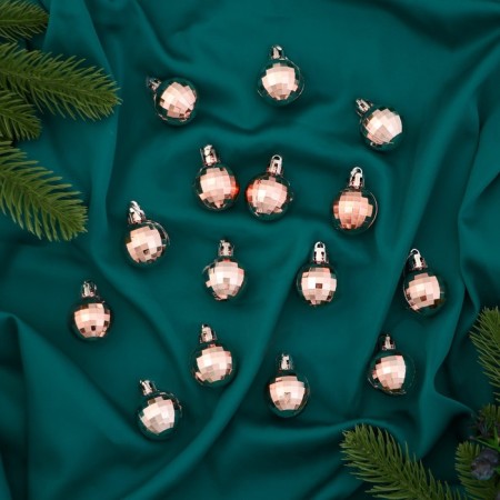 Set of balls plastic D-3 cm, 15 pcs "Disco Gloss" pink