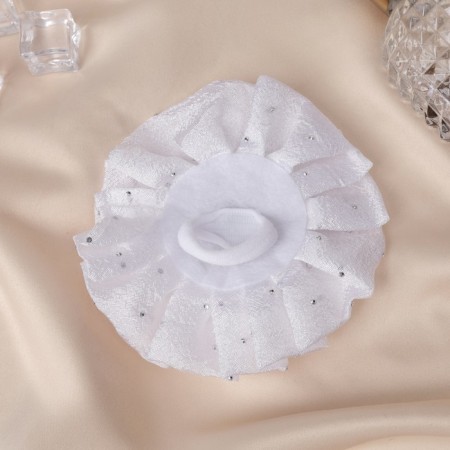 Hair elastic band Bant "Schoolgirl" Chamomile droplet, D-11 cm, white-1