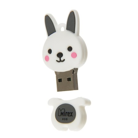 Flash drive Mirex Rabbit Grey, 8 GB, USB2.0, "rabbit", Thu up to 25 Mb/s, PBU up to 15 Mb/s-1