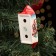 Christmas tree toy "candy winter", red, author’s painting, 10 cm, porcelain