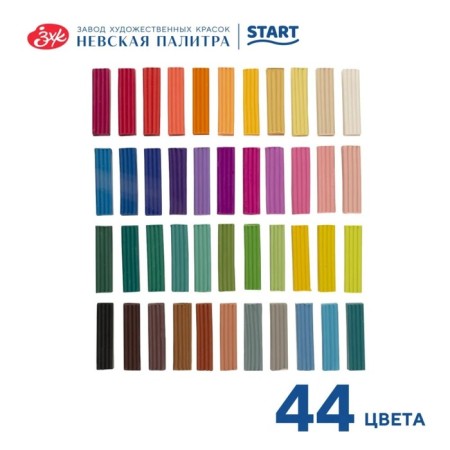 Plasticine ZHK "Flower", 44 colors, 880 g, with a stack-3