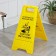 The sign "Caution! Wet floor ”, 61 × 30 cm, plastic, yellow color