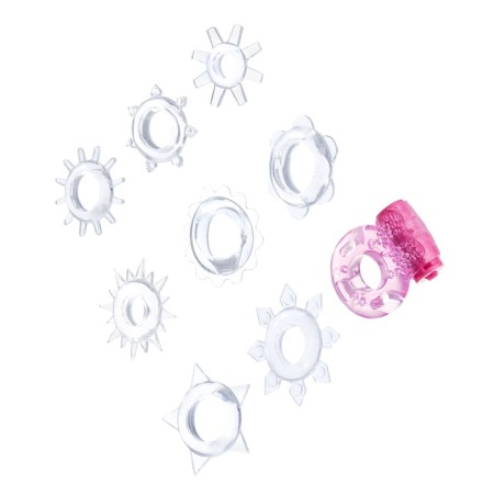 Erection rings, gel silicone, soft, set 9 pcs