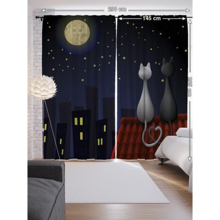 Photostes "cat romance", Saten, size 145x265 cm, 2 pcs-1