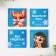 New Year. Magnetic bookmarks “Fluffy New Year”, on a postcard, 4 pcs