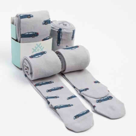 Pantyhose children's kaftan "Machines", 104-110 cm, gray