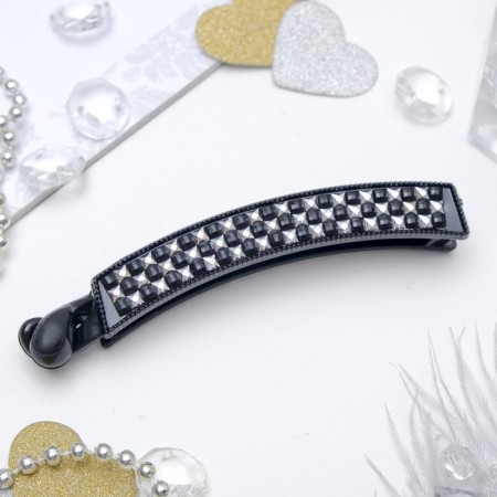 Hair banana "Geometry" Chess, 9.5 cm, black