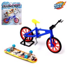 Set of finger skateboard and bicycle, mix