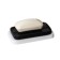 Soap dish, 12.2x8.5x2.5 cm, black and white
