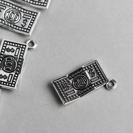 Decor Metal for creativity "Butting 100 $" silver 8178 2x1.2 cm-1
