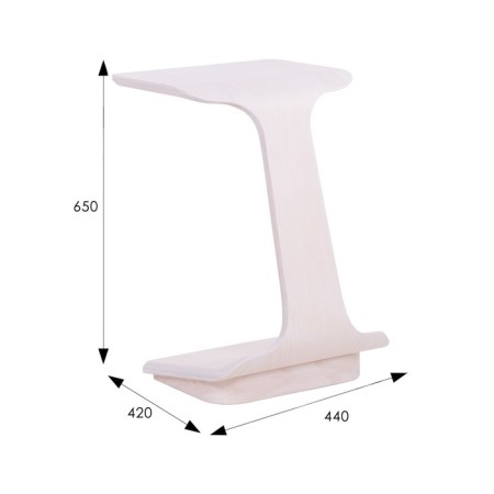 Table Journal Basis Nero 2, 440x420x650, white ash-4